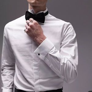 Men’s Topman Premium slim wing collar formal shirt in white size small NWT